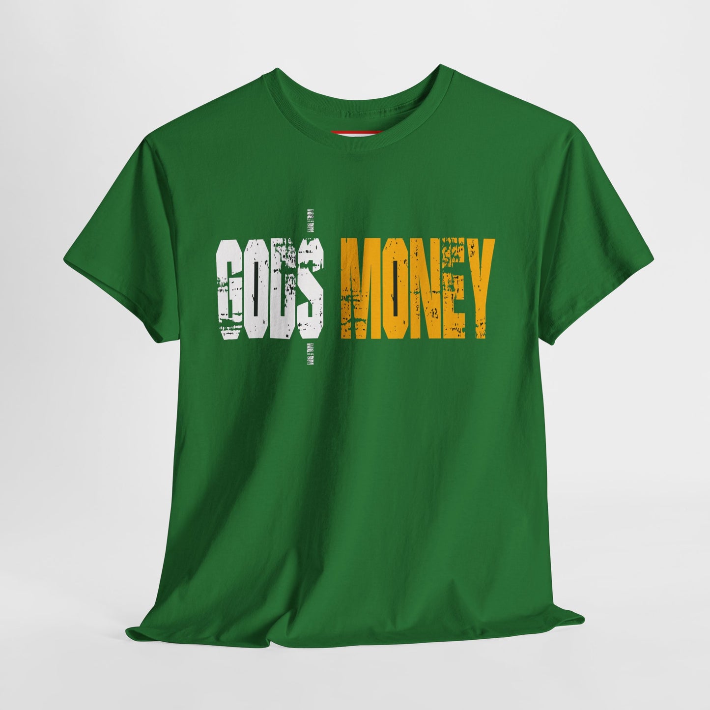 Money Graphic Tee — Distressed "MONEY" Text White T-Shirt