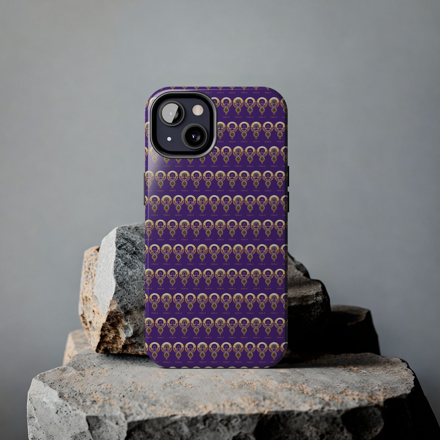 Phone Cases - Divine Femi-999 Design for a Touch of Class (PURPLE/GOLD)