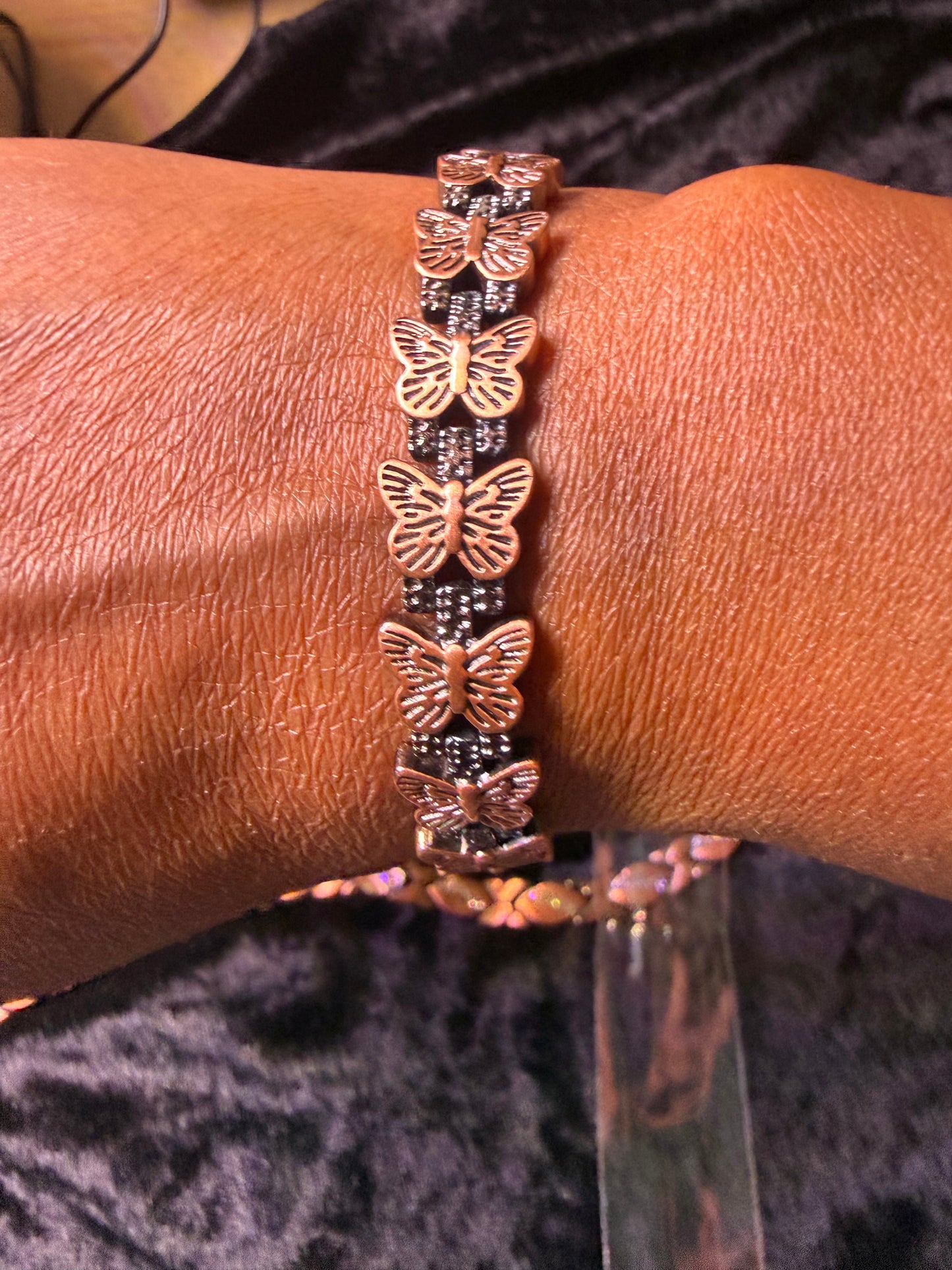 Sacred Butterfly Copper Magnetic Bracelet — 9 Inch