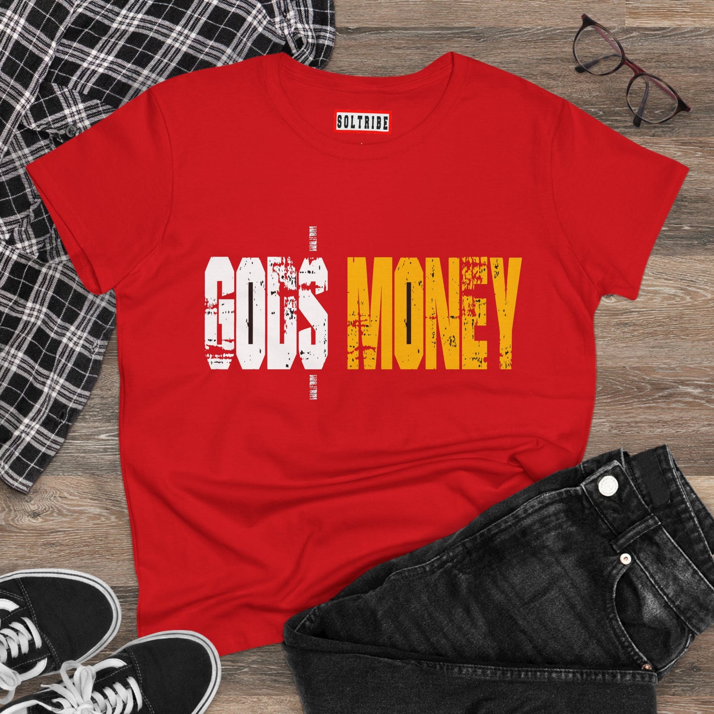 GODS MONEY Women's Midweight Cotton Tee