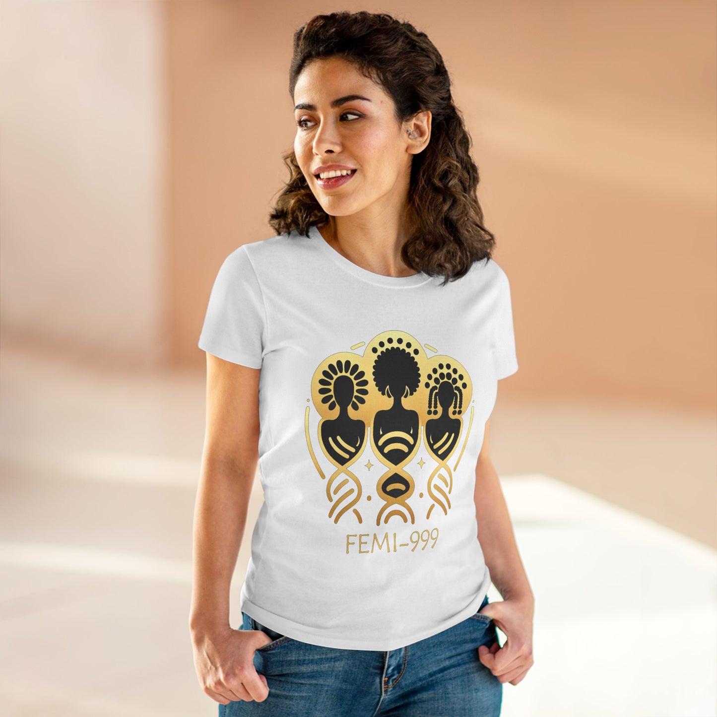 FEMI-9 Women's Graphic Tee - Empowering Design for Everyday Wear