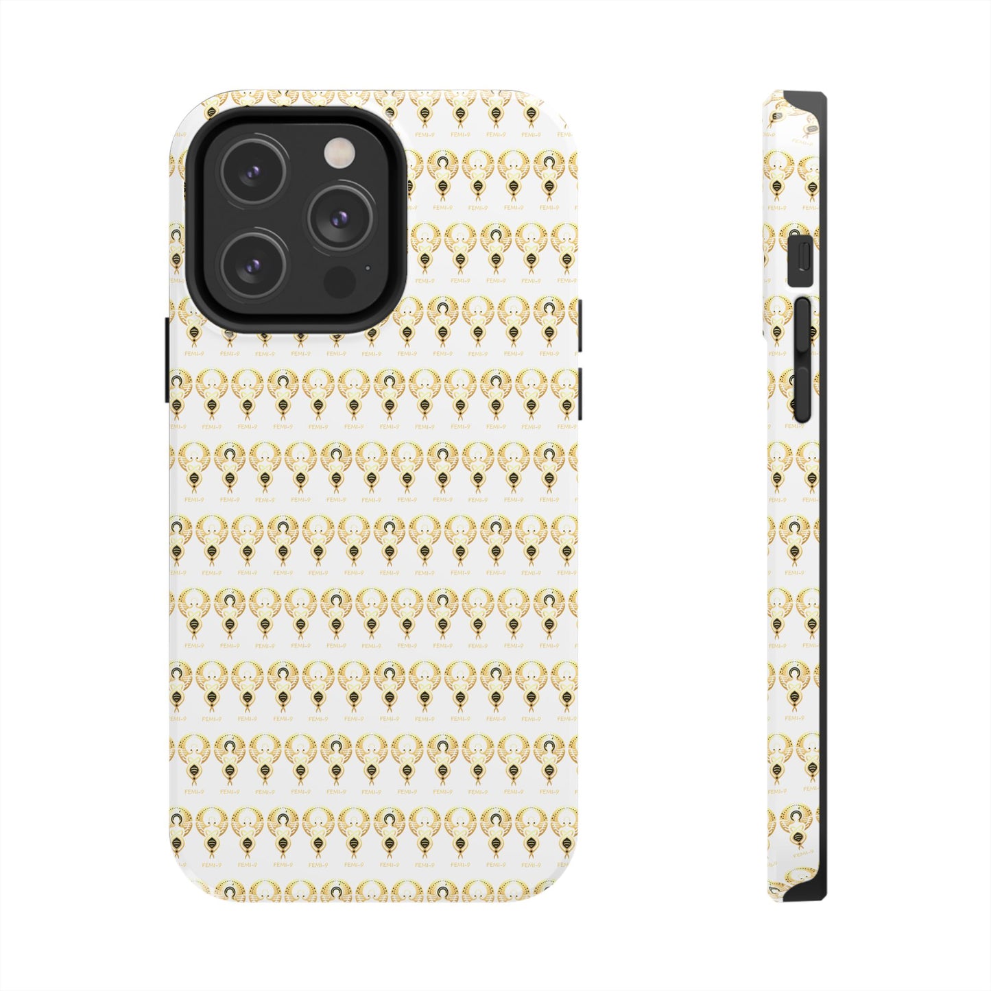 Phone Cases - Divine Femi-999 Design for a Touch of Class (white/gold)