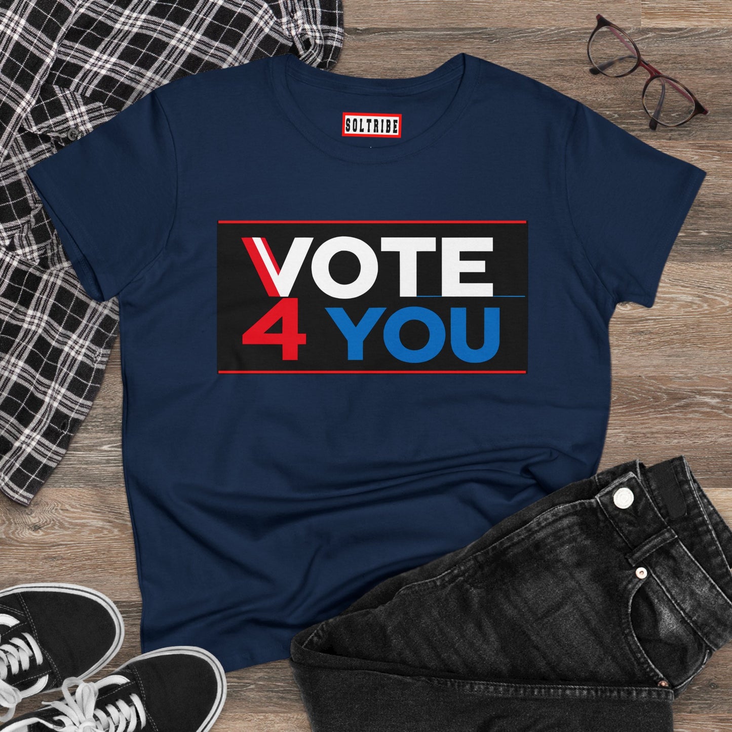 VOTE 4 YOU Women's Midweight Cotton Tee