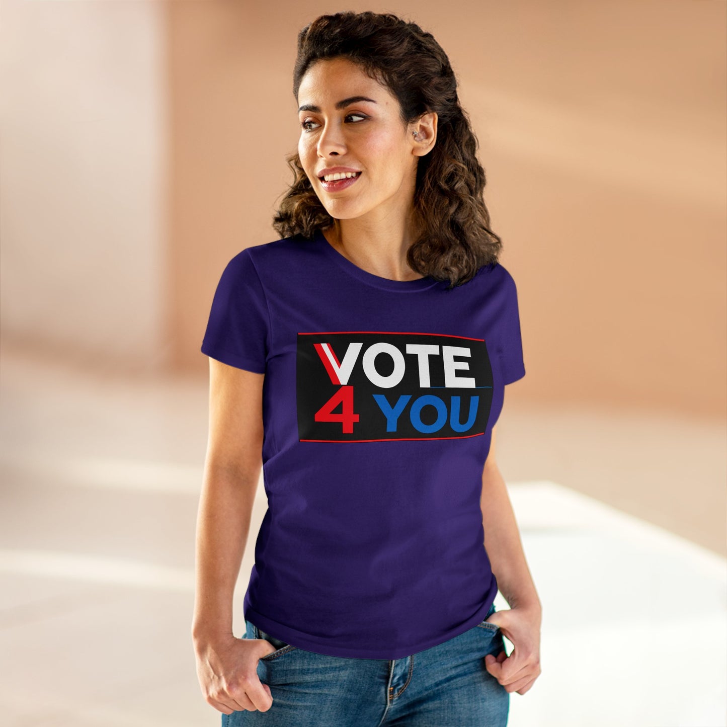 VOTE 4 YOU Women's Midweight Cotton Tee