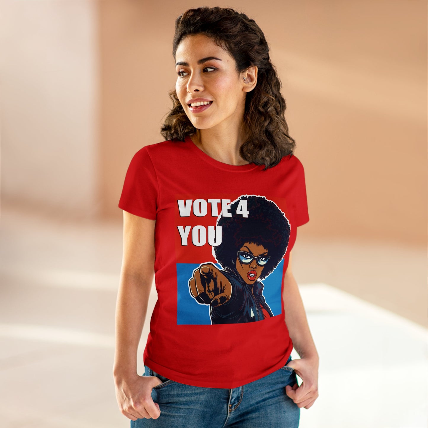 VOTE 4 YOU Women's Midweight Cotton Tee