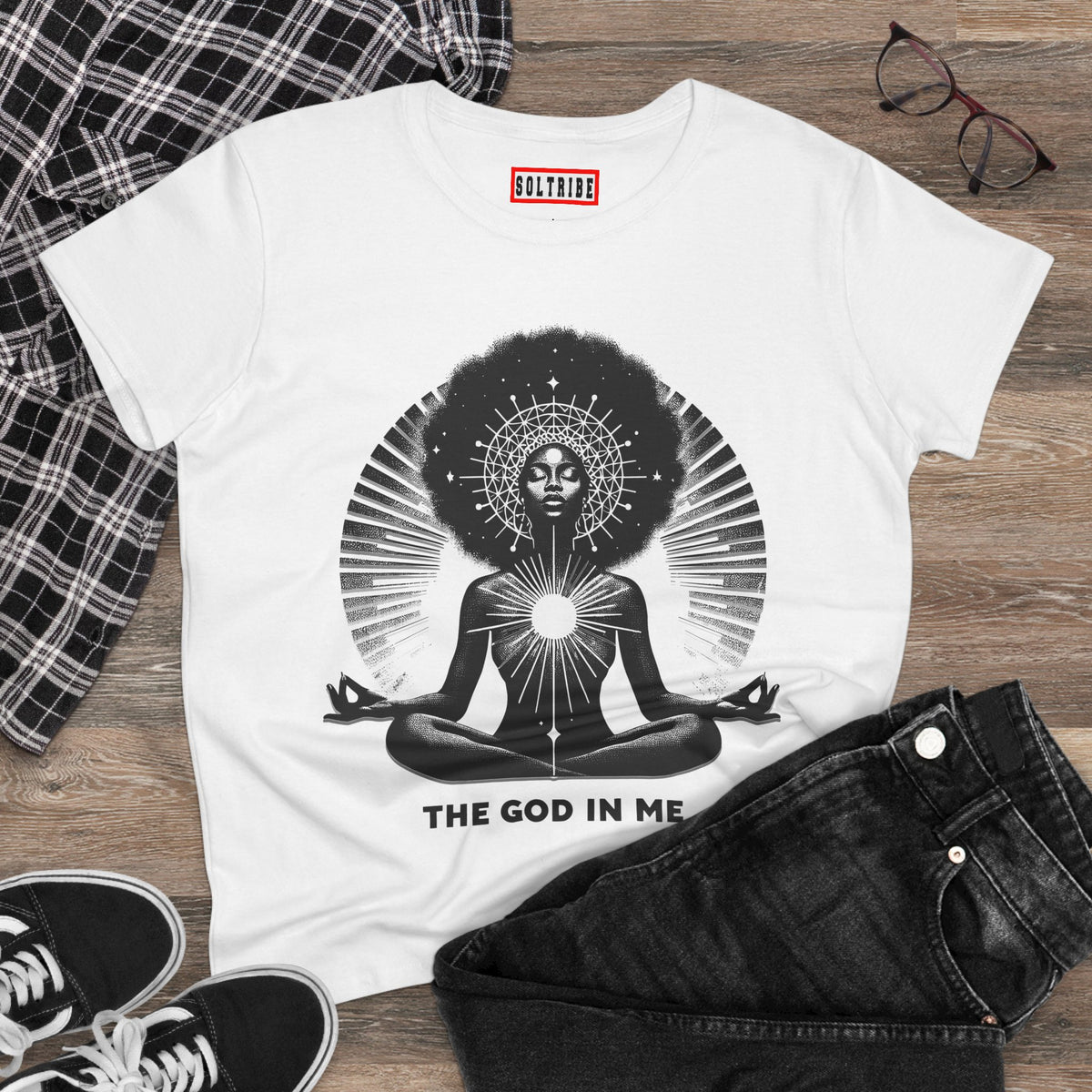 THE GOD IN ME Women's Midweight Cotton Tee