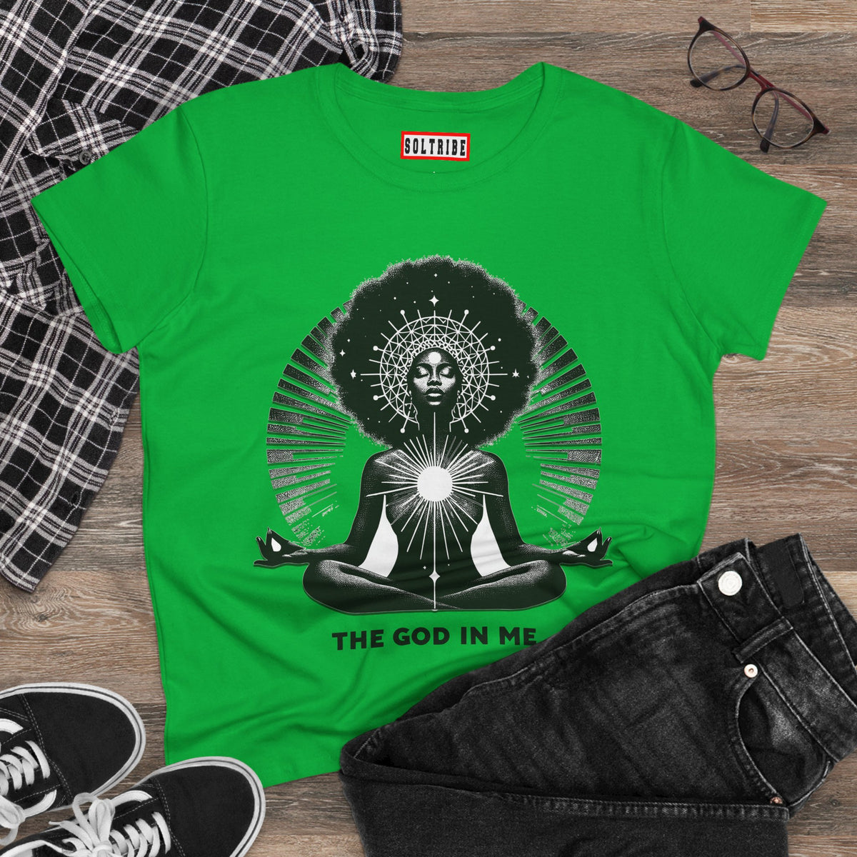 THE GOD IN ME Women's Midweight Cotton Tee