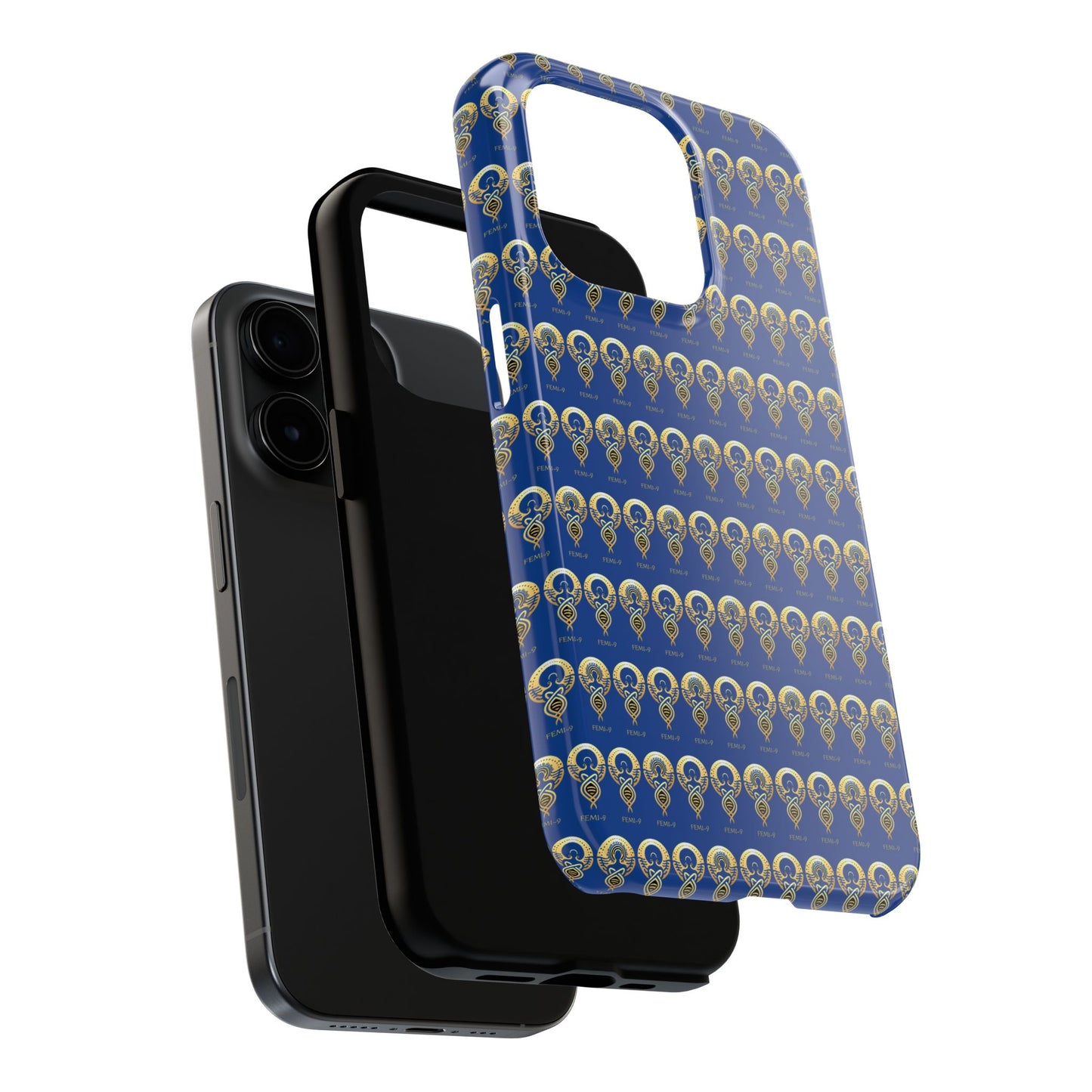 Phone Cases - Divine Femi-999 Design for a Touch of Class (blue/gold)