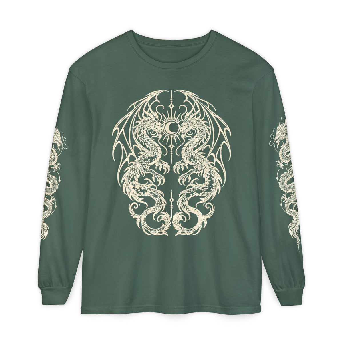 Unisex Twin Dragon Long Sleeve Tee