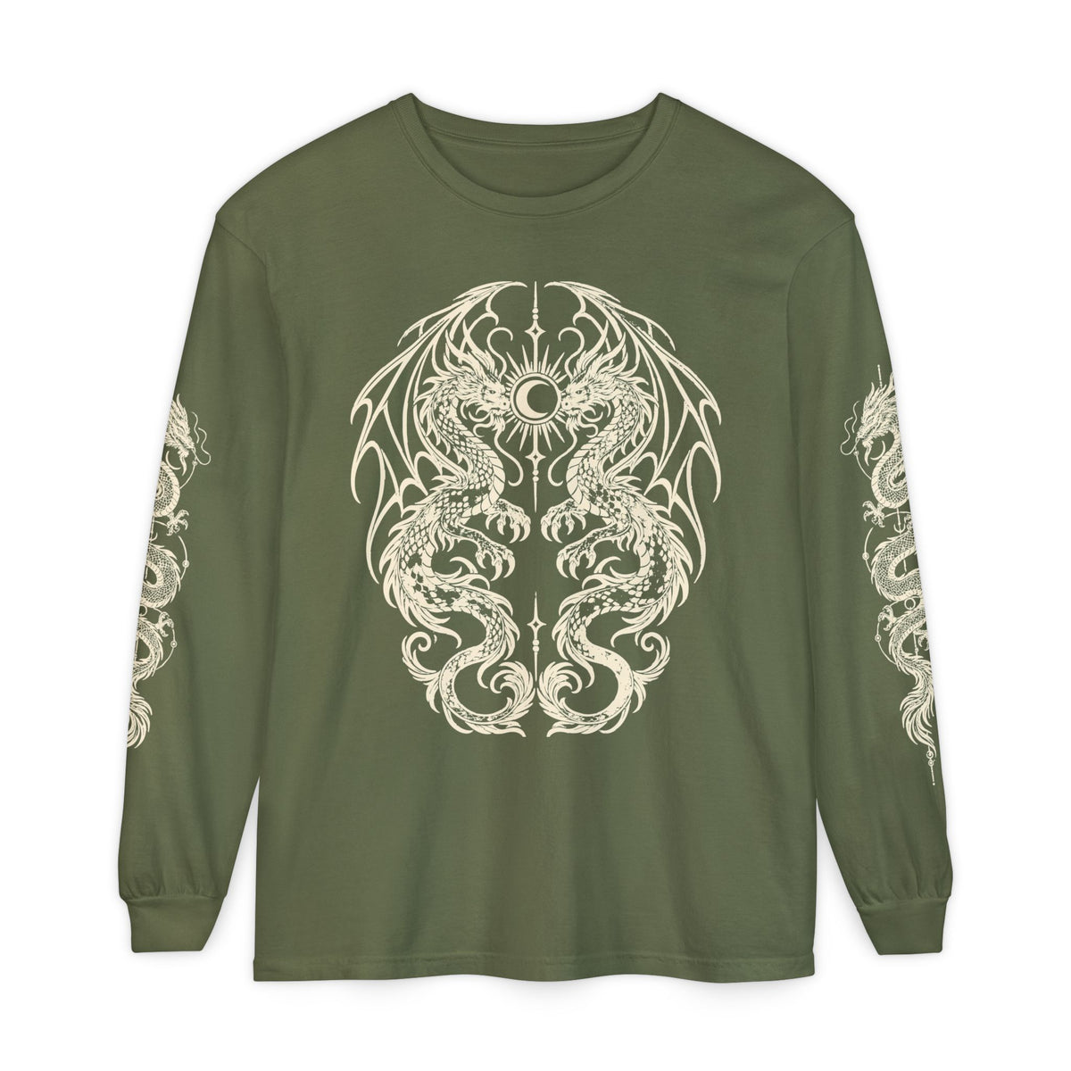 Unisex Twin Dragon Long Sleeve Tee