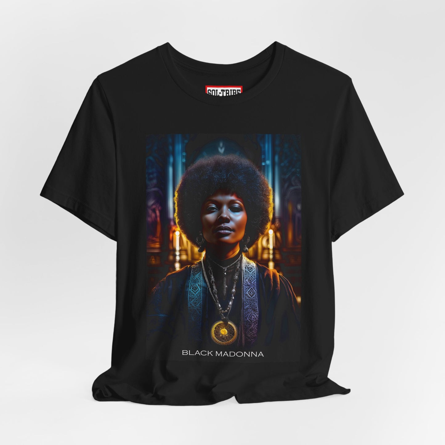 Black Madonna — Retro BeatniX Portrait T-Shirt