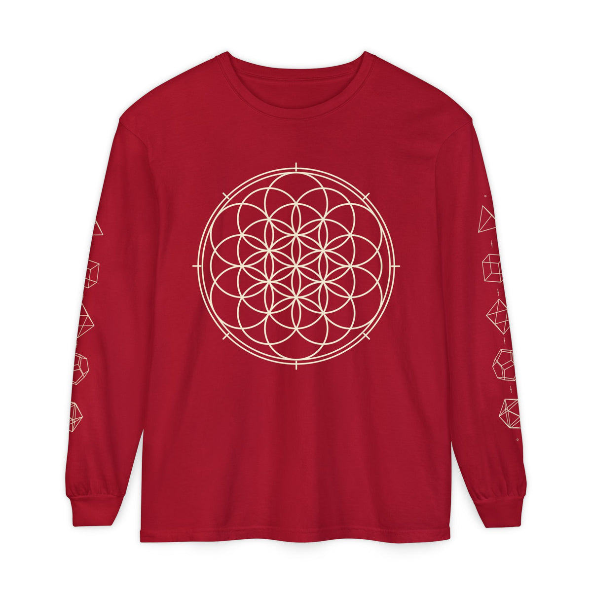 Unisex Sacred Geometry Flower of Life Long Sleeve T-Shirt