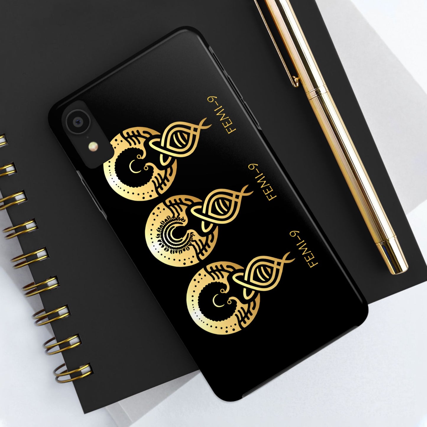 Phone Cases - Divine Femi-999 Design for a Touch of Class (black/gold)