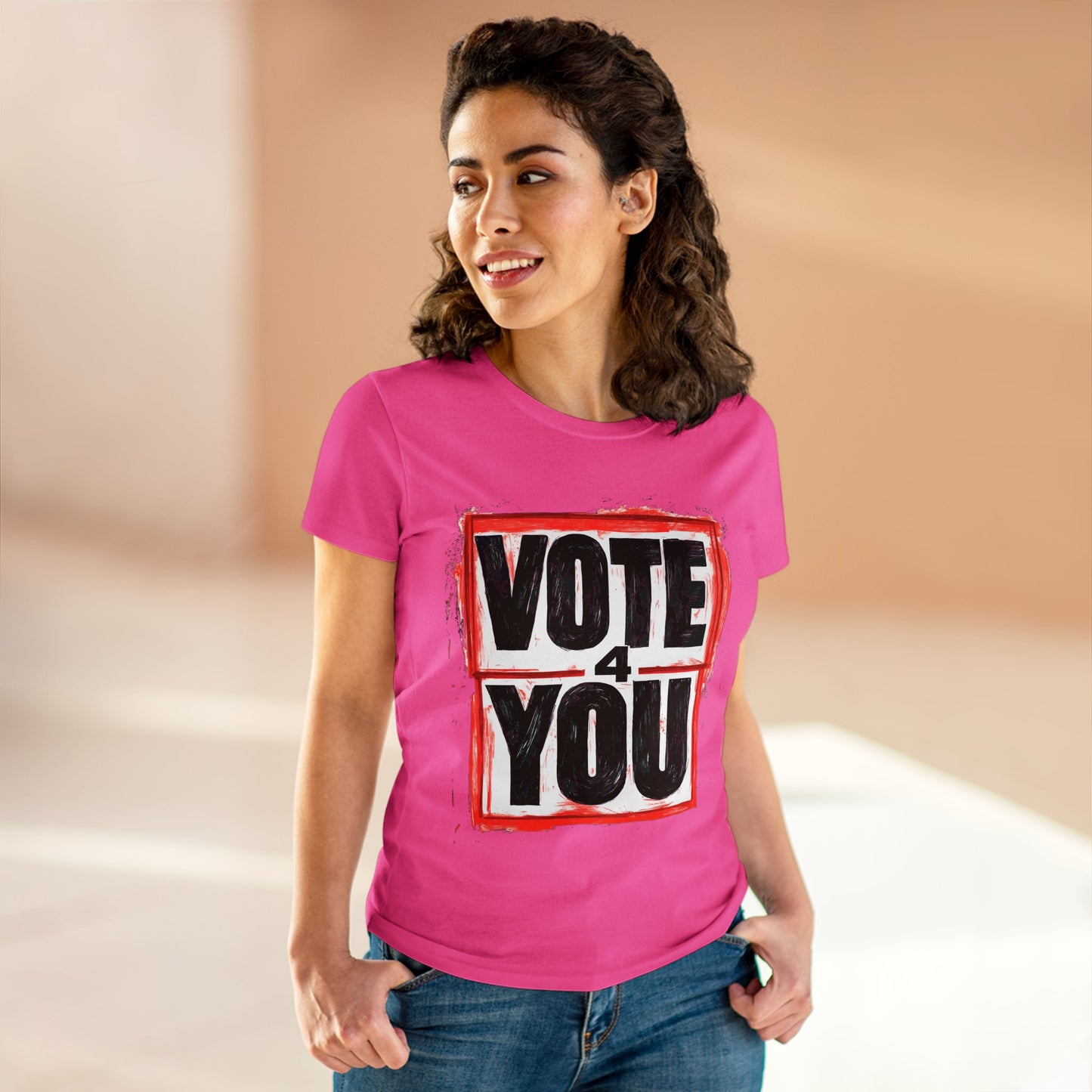 VOTE 4 YOU Women's Midweight Cotton Tee