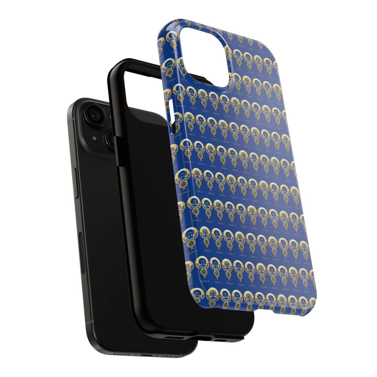 Phone Cases - Divine Femi-999 Design for a Touch of Class (blue/gold)