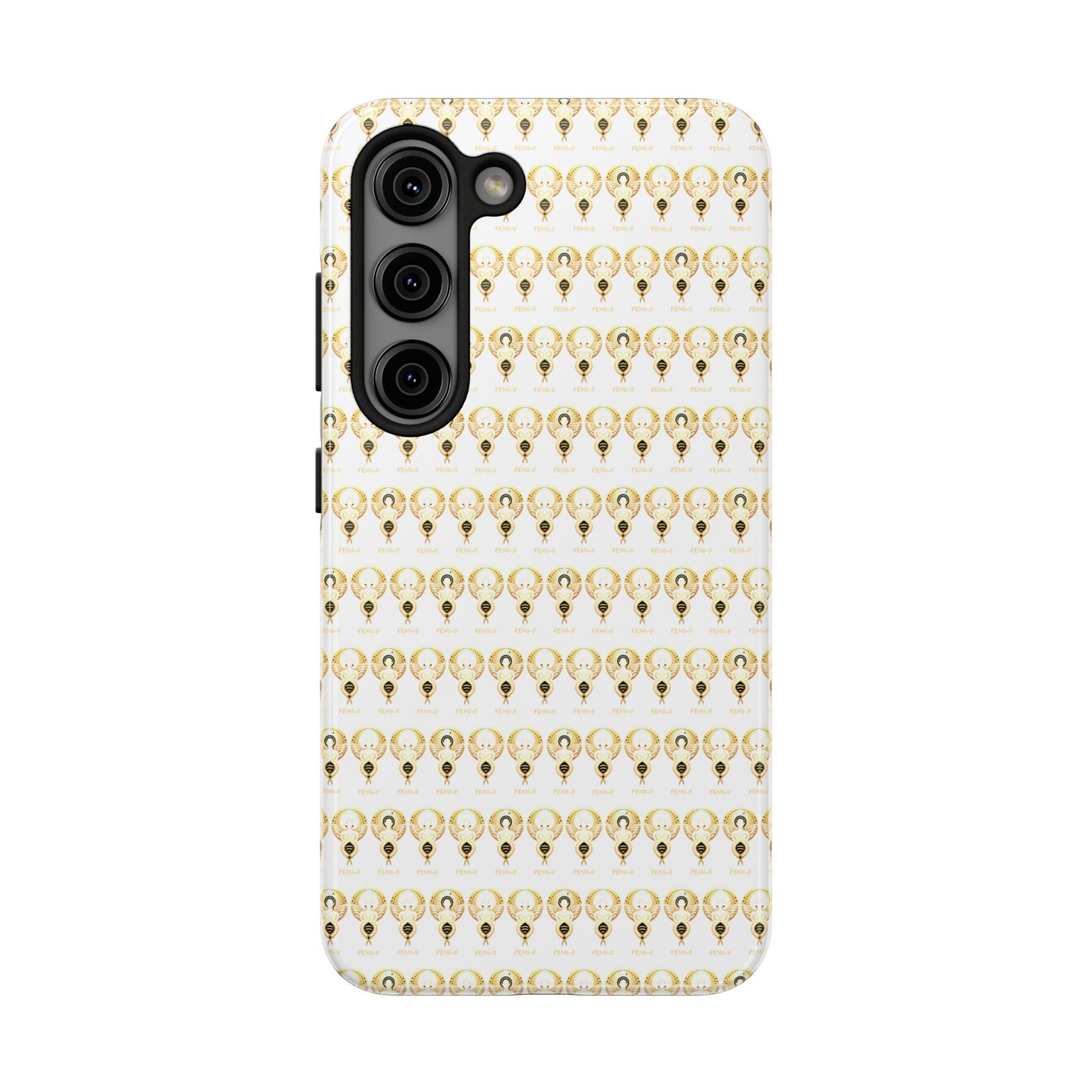 Phone Cases - Divine Femi-999 Design for a Touch of Class (white/gold)