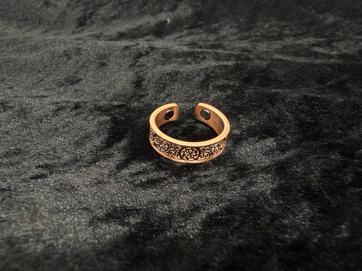 Sacred Bloom Pure Copper Adjustable Magnetic Ring