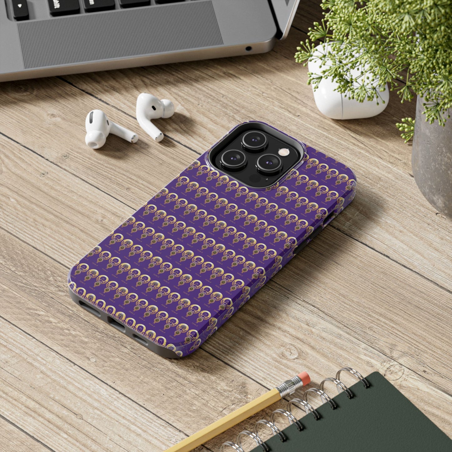 Phone Cases - Divine Femi-999 Design for a Touch of Class (PURPLE/GOLD)