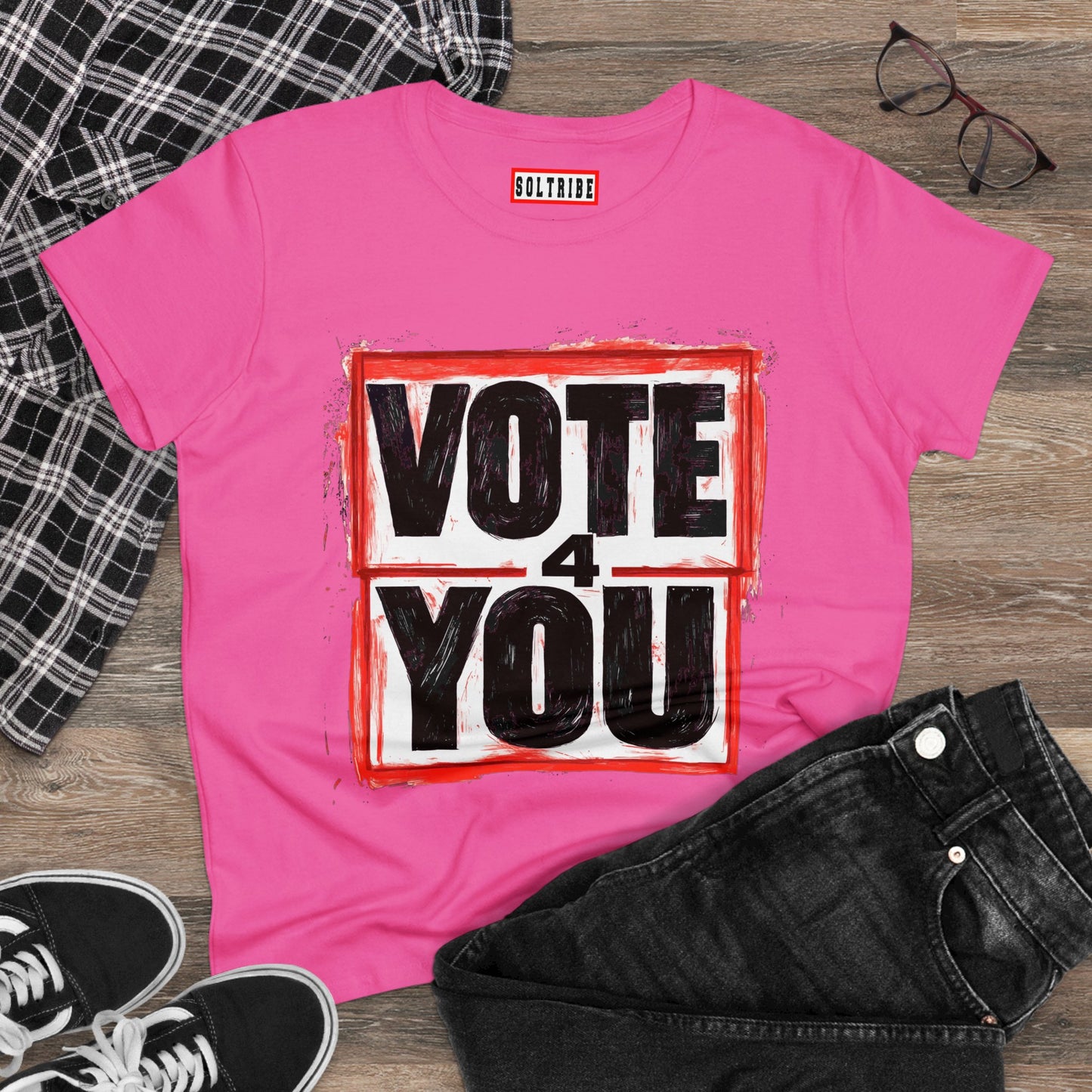 VOTE 4 YOU Women's Midweight Cotton Tee