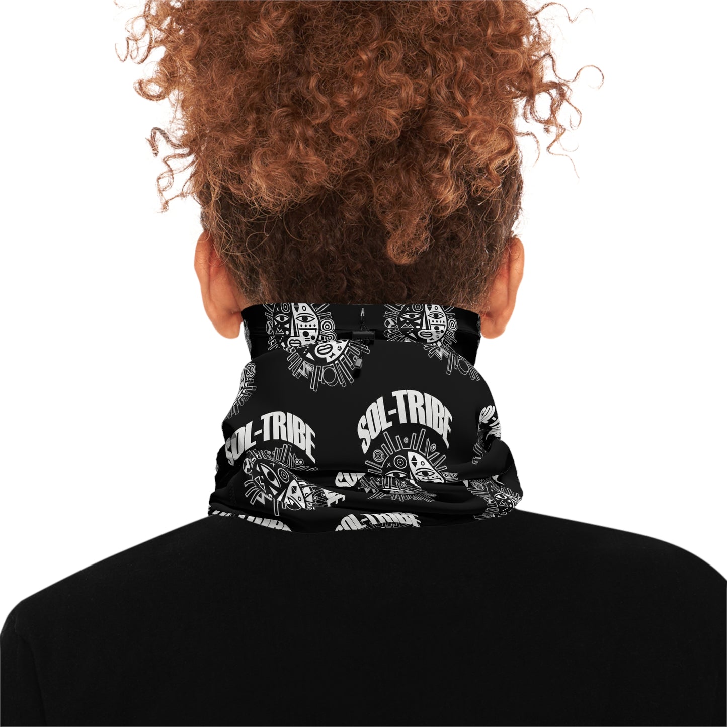 SOL TRIBE Winter Neck Gaiter With Drawstring (b/w)