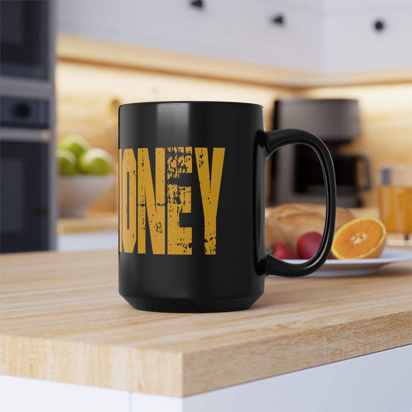 GODS MONEY Black Mug (15oz)