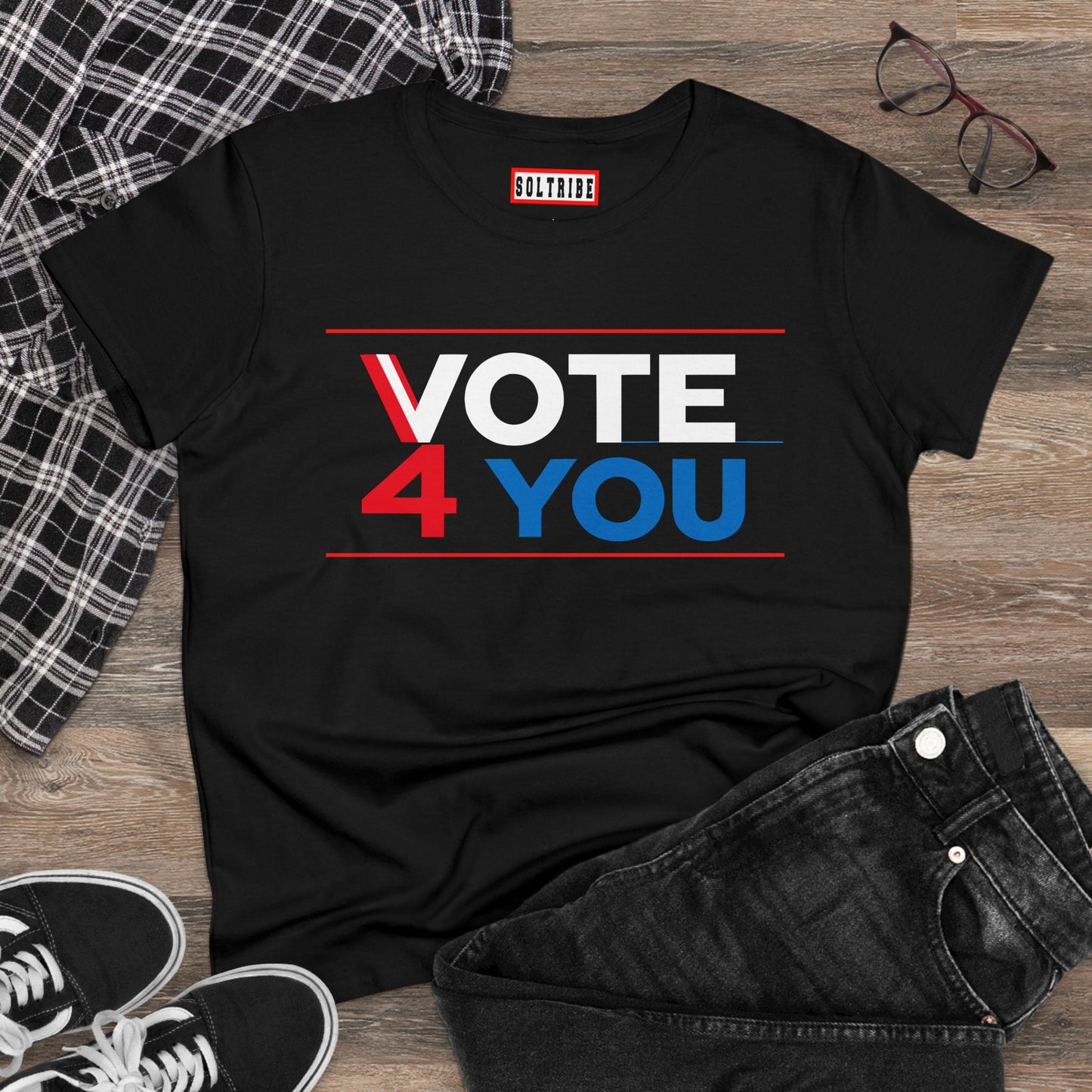 VOTE 4 YOU Women's Midweight Cotton Tee