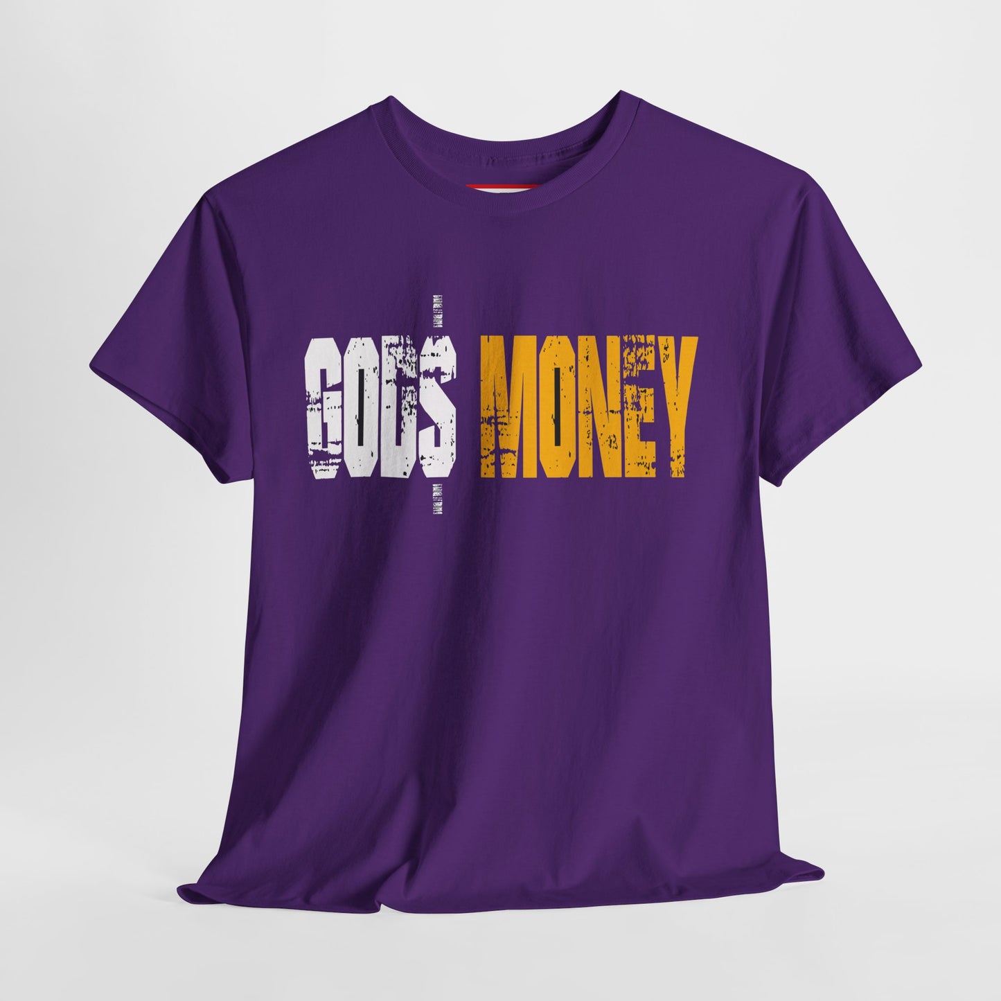 Money Graphic Tee — Distressed "MONEY" Text White T-Shirt