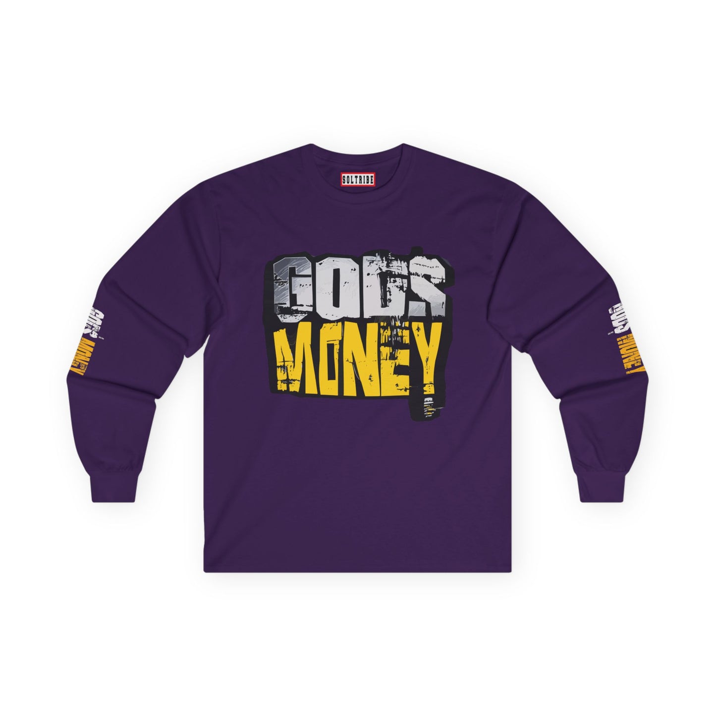 Gods Money High Vibration Long Sleeve Tee — Silver & Gold Inheritance Design