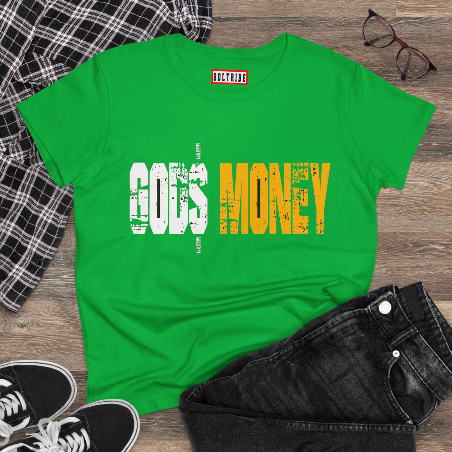 GODS MONEY Women's Midweight Cotton Tee