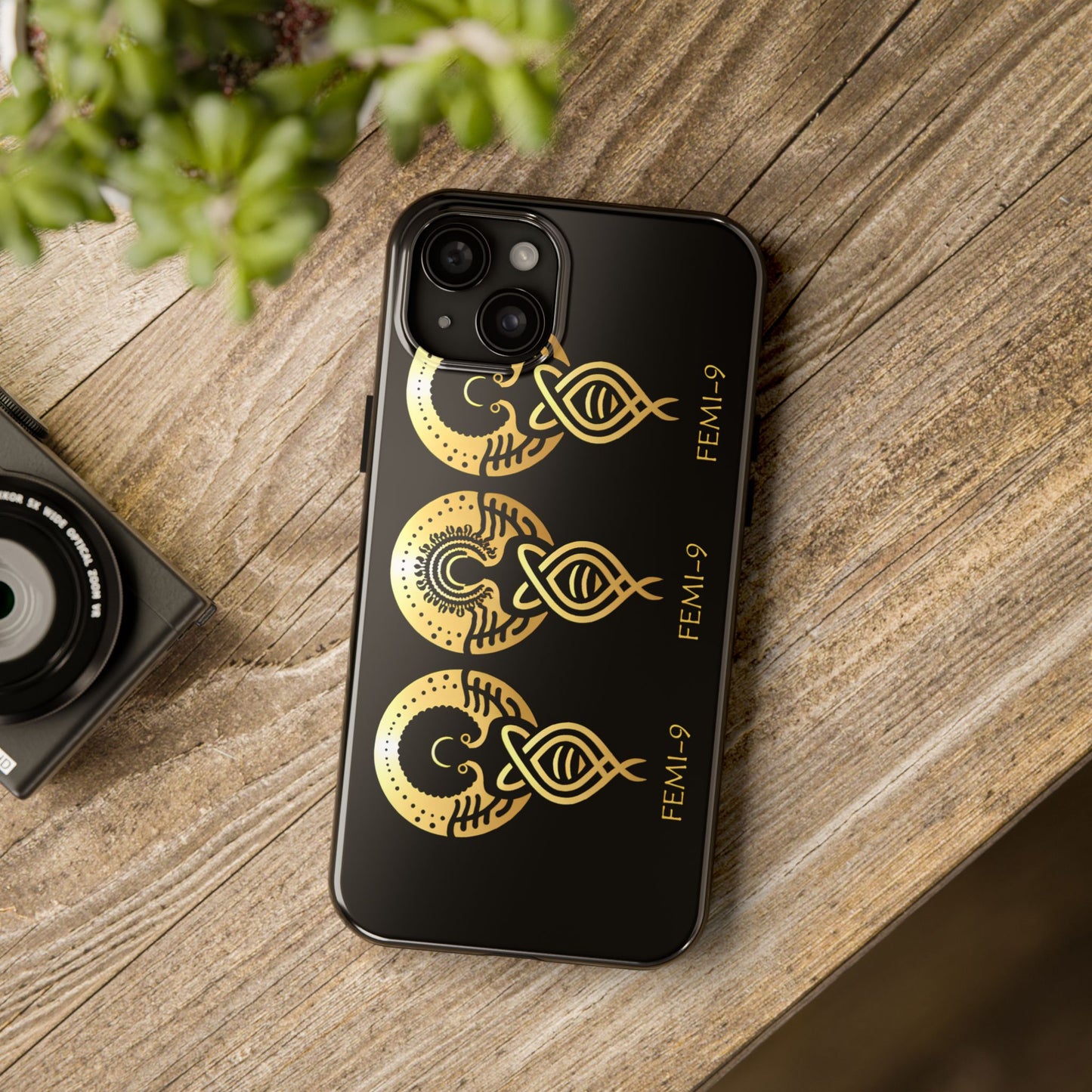 Phone Cases - Divine Femi-999 Design for a Touch of Class (black/gold)