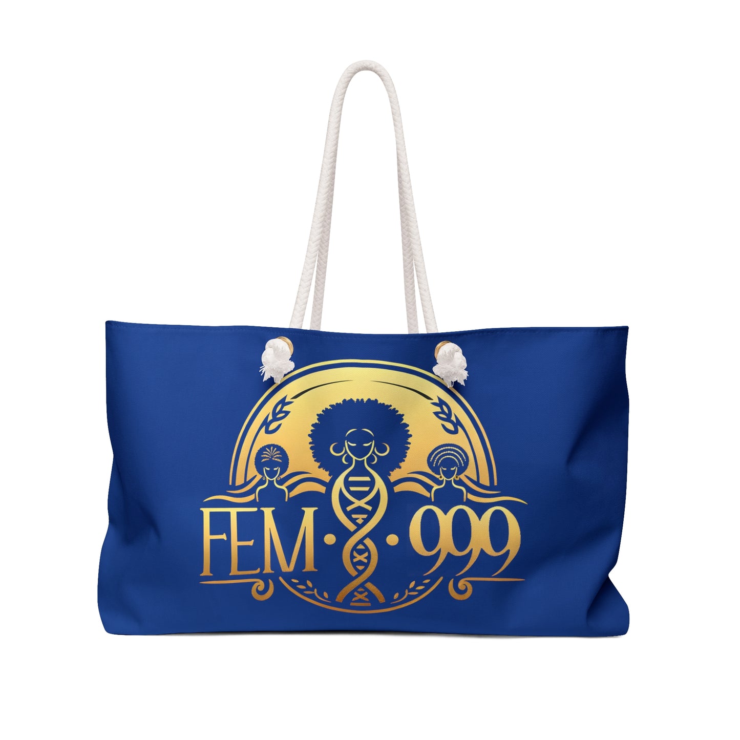 Femi-999 SEAL LOGO Oversized Blue Tote Bag