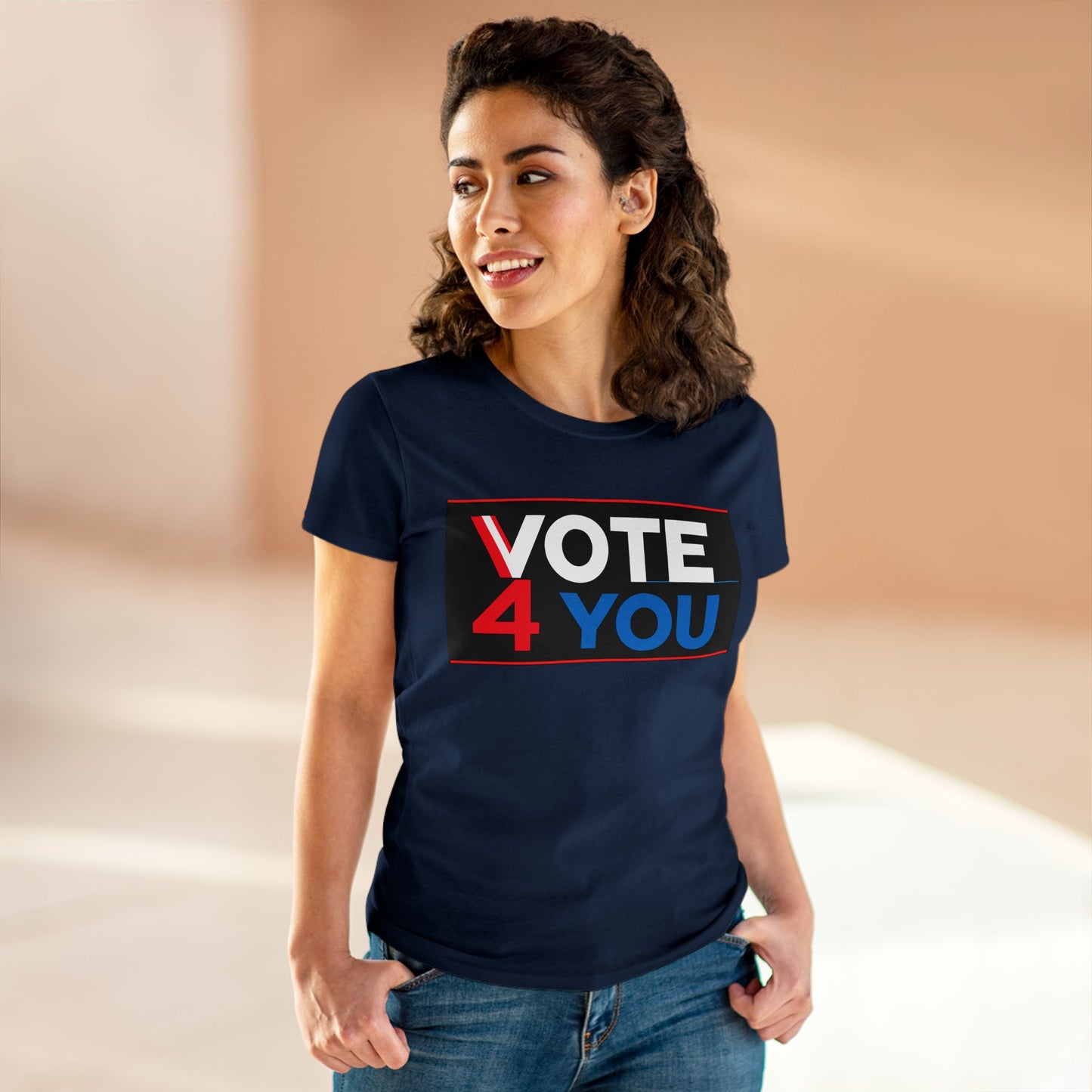 VOTE 4 YOU Women's Midweight Cotton Tee