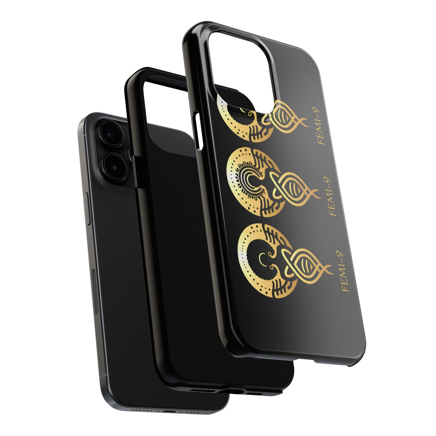 Phone Cases - Divine Femi-999 Design for a Touch of Class (black/gold)