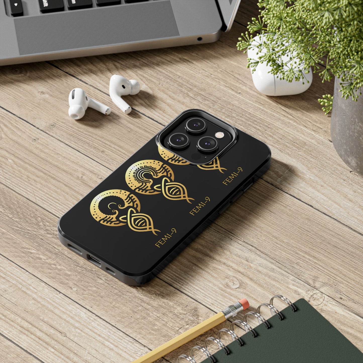 Phone Cases - Divine Femi-999 Design for a Touch of Class (black/gold)