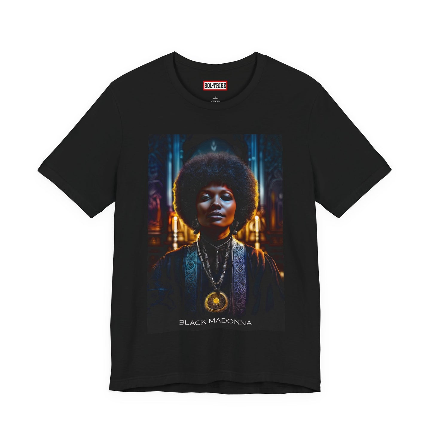 Black Madonna — Retro BeatniX Portrait T-Shirt