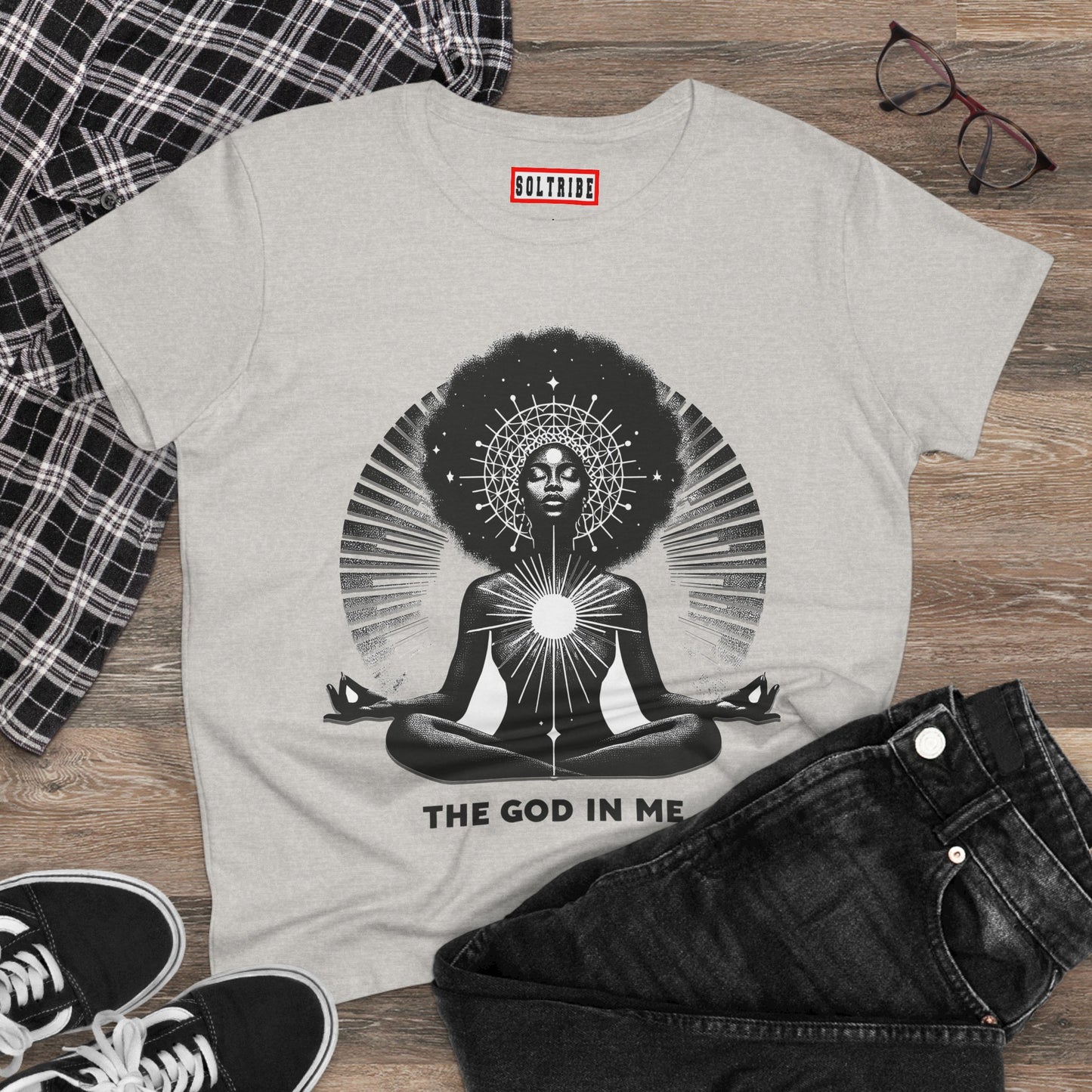 THE GOD IN ME Women's Midweight Cotton Tee