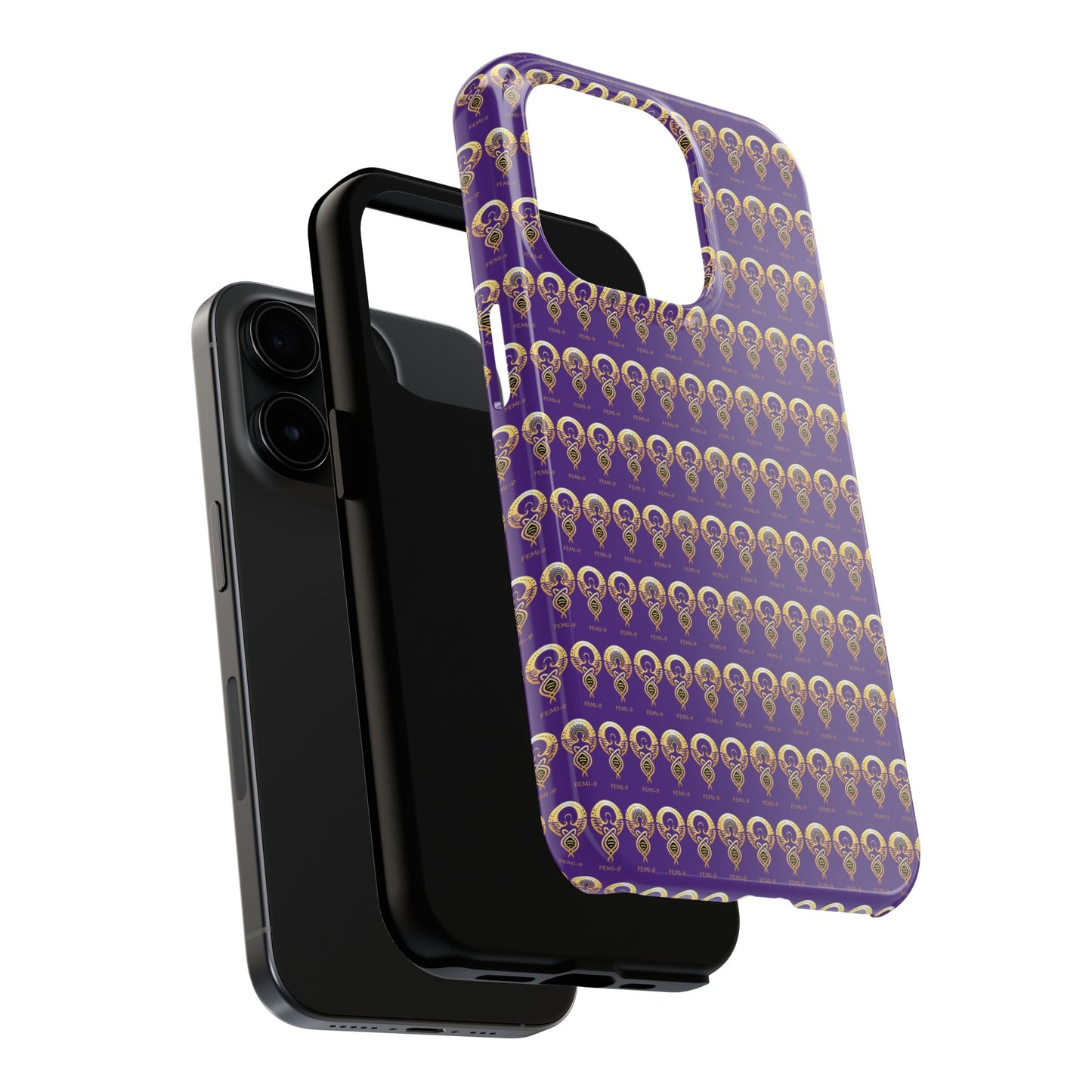 Phone Cases - Divine Femi-999 Design for a Touch of Class (PURPLE/GOLD)