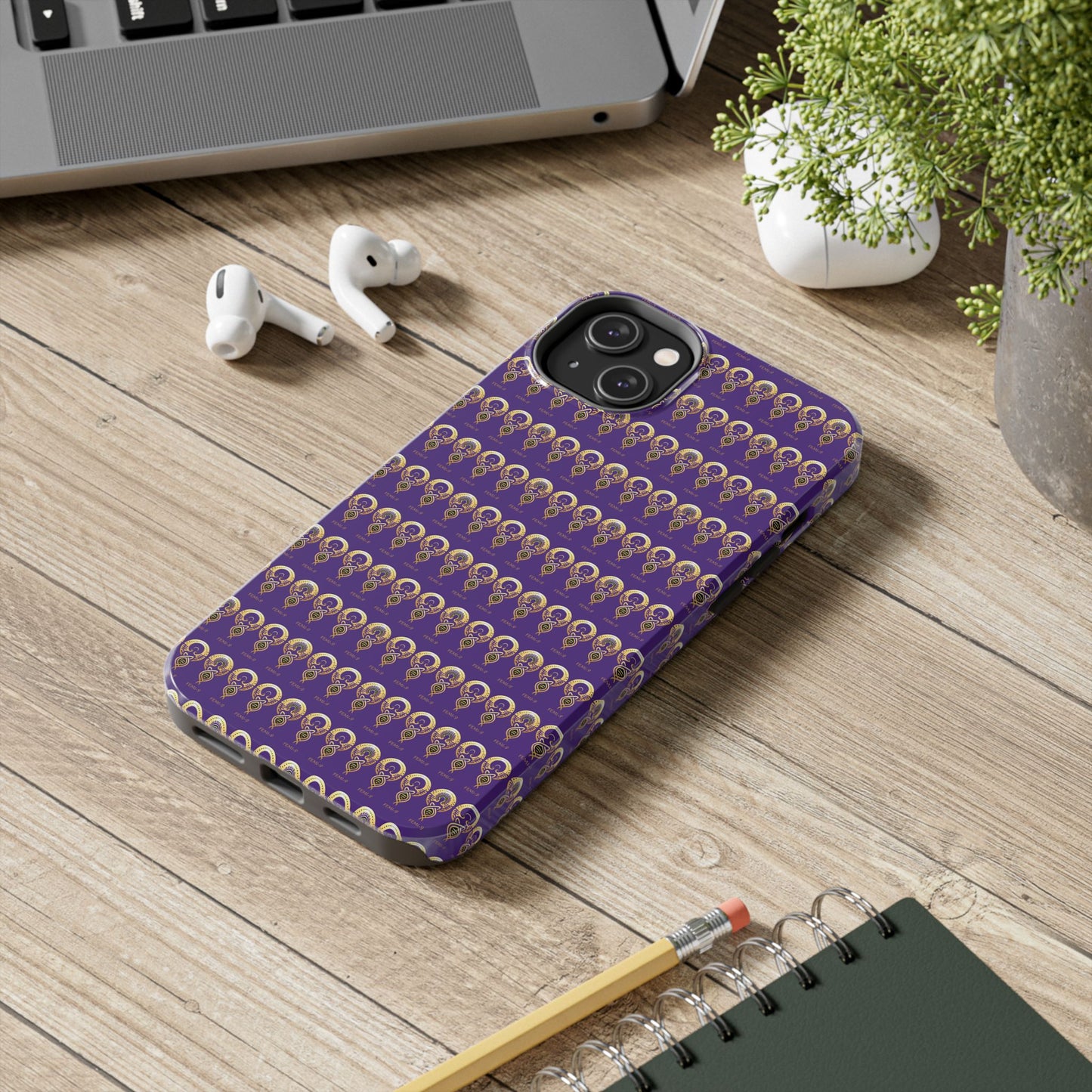 Phone Cases - Divine Femi-999 Design for a Touch of Class (PURPLE/GOLD)