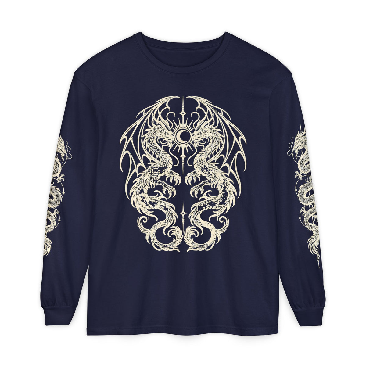 Unisex Twin Dragon Long Sleeve Tee