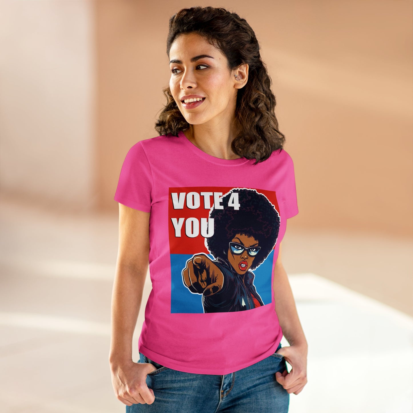 VOTE 4 YOU Women's Midweight Cotton Tee