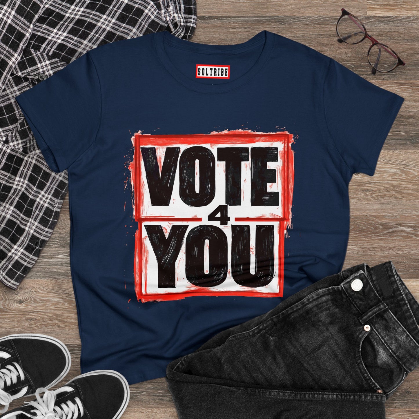 VOTE 4 YOU Women's Midweight Cotton Tee