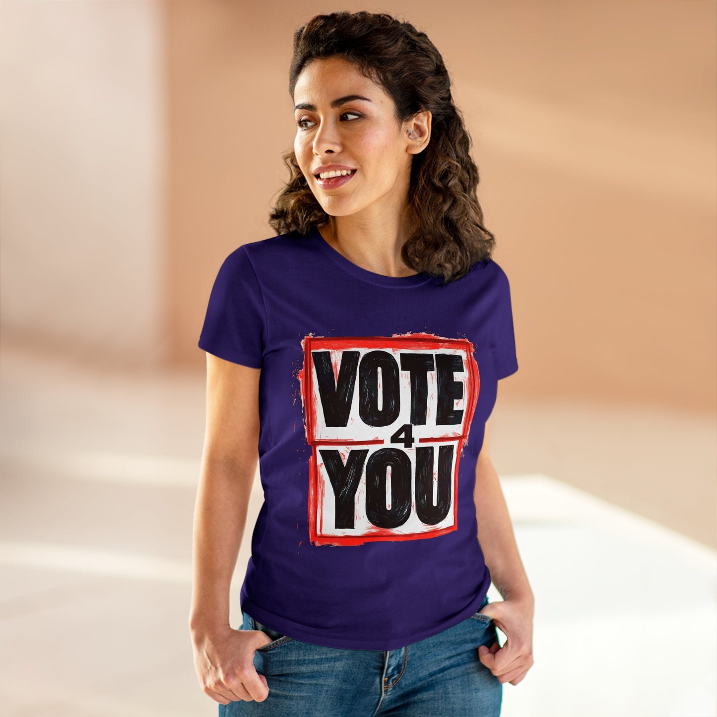 VOTE 4 YOU Women's Midweight Cotton Tee