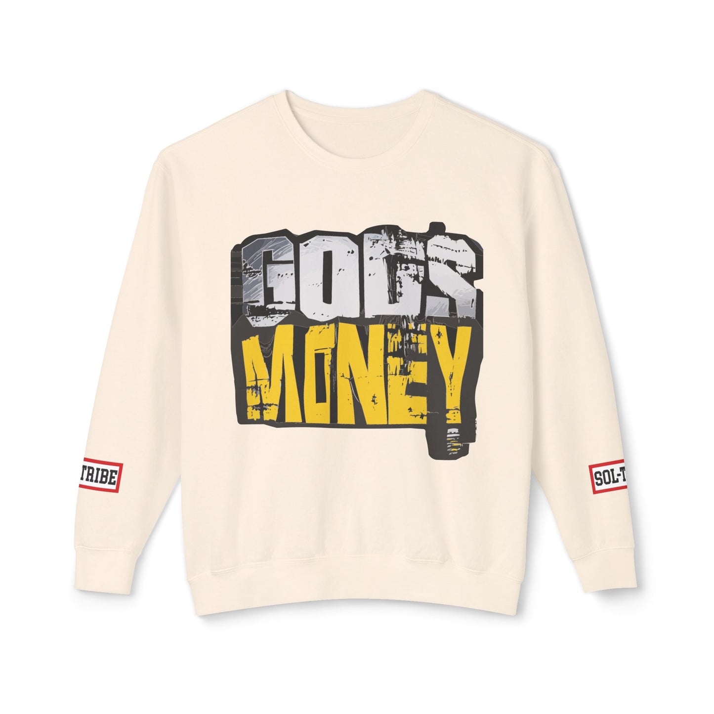 GODS MONEY Crewneck Sweatshirt — Silver & Gold High Frequency Design