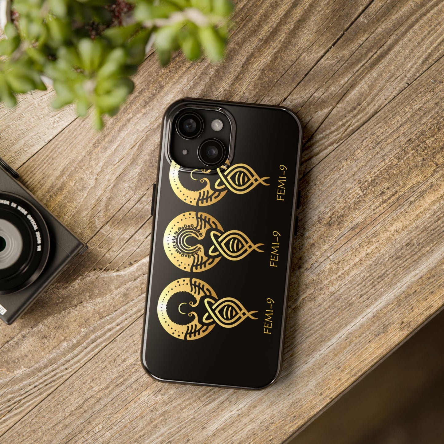 Phone Cases - Divine Femi-999 Design for a Touch of Class (black/gold)