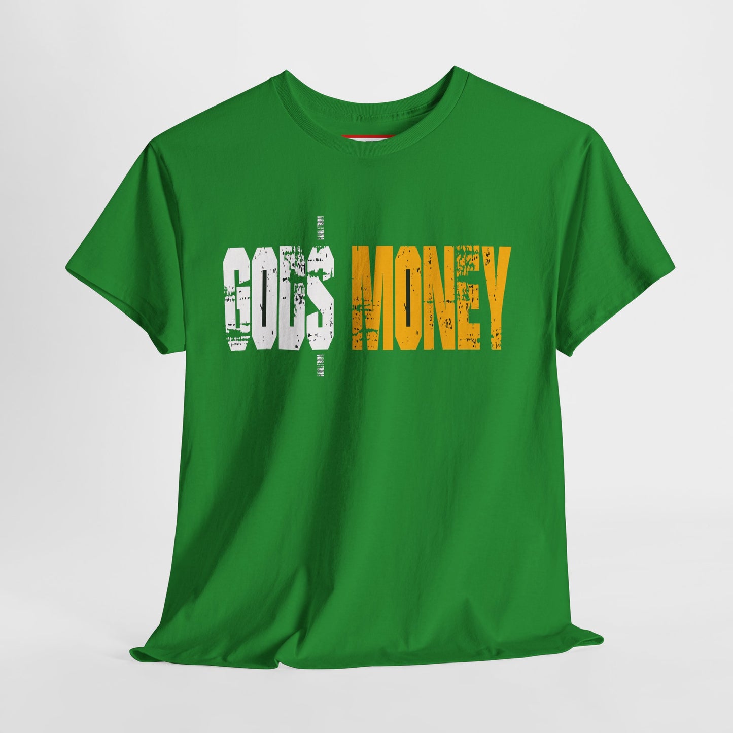 Money Graphic Tee — Distressed "MONEY" Text White T-Shirt