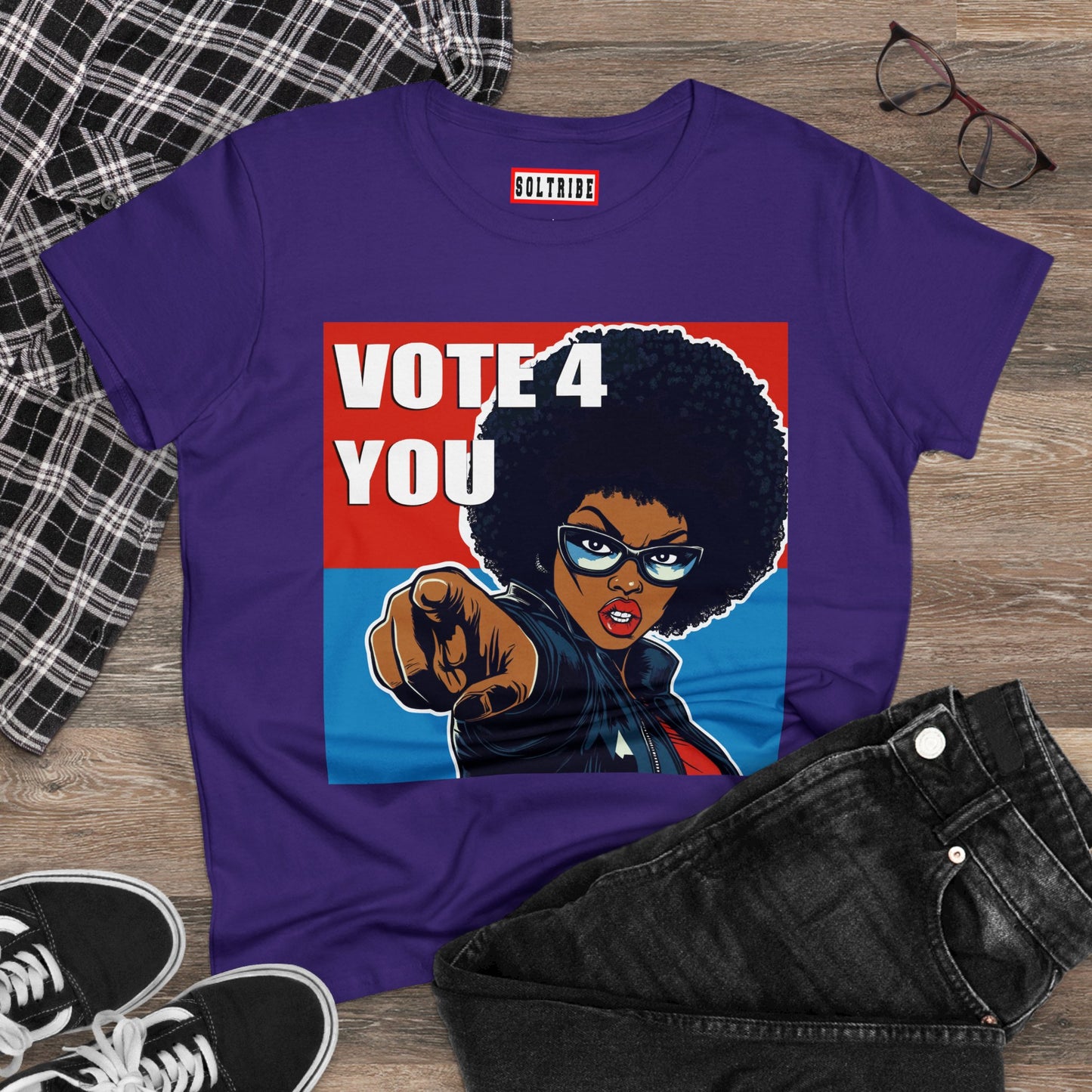 VOTE 4 YOU Women's Midweight Cotton Tee