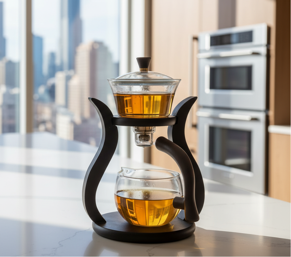 Glass Tea Set – Semi-Automatic Infuser Teapot with Magnetic Switch