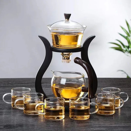 Glass Tea Set – Semi-Automatic Infuser Teapot with Magnetic Switch