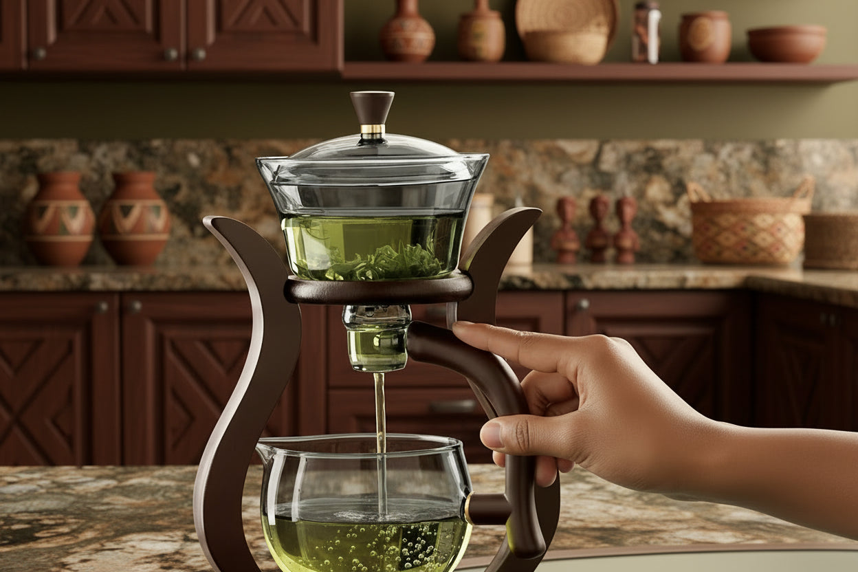 Glass Tea Set – Semi-Automatic Infuser Teapot with Magnetic Switch