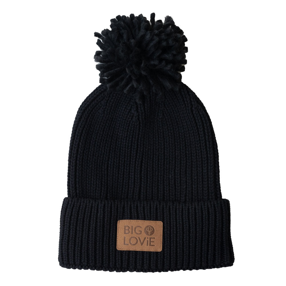 VIBE COTTON CASHMERE POM HAT | BLACK